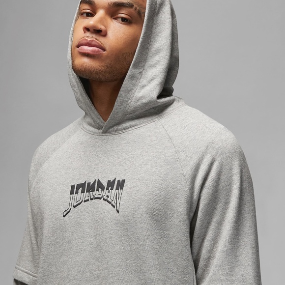 Nike Jordan Dri-Fit Fleece Pullover Hoodie FB7570-063 (Dark Grey Heather/Black) - Picture 3 of 6